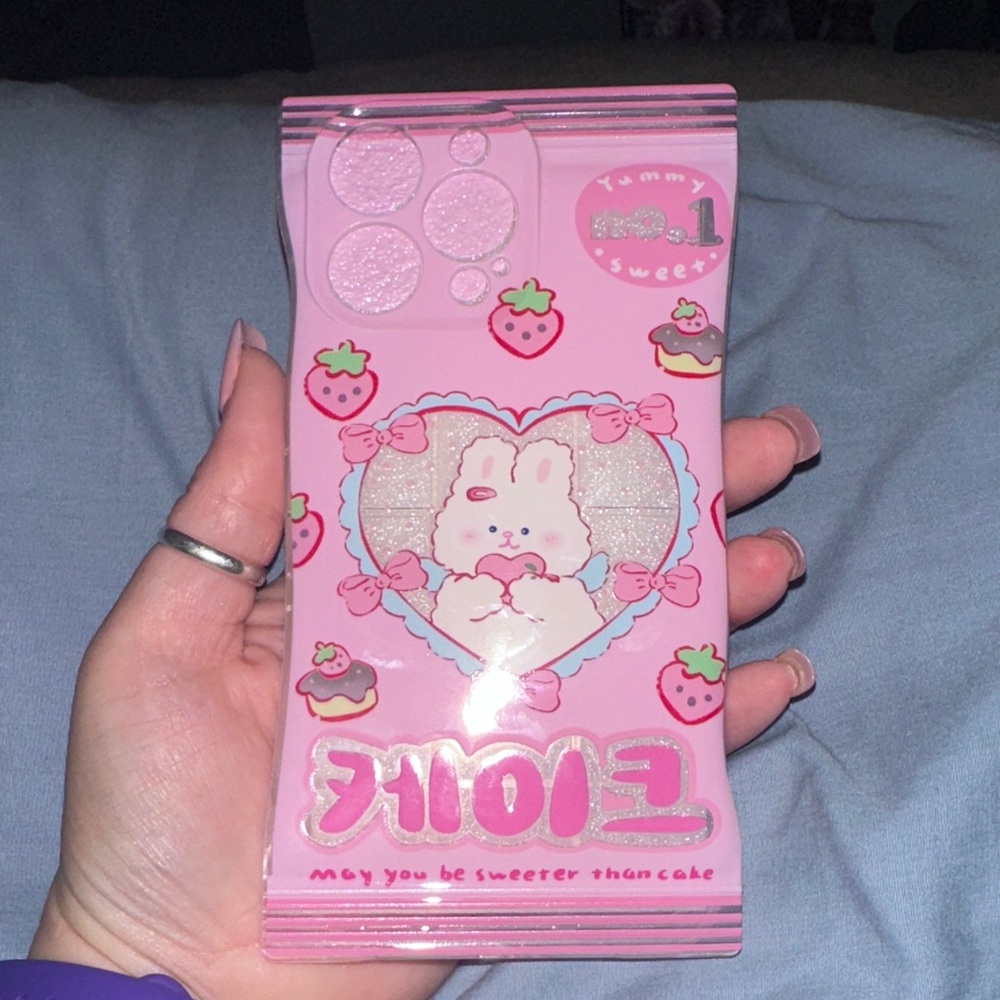 Pink Bunny Phone Case with Strawberry Design IPhone 14 Pro Max BNWT On The Case